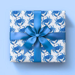 Feuille De Papier Cadeau Crabe Bleu motif Océan