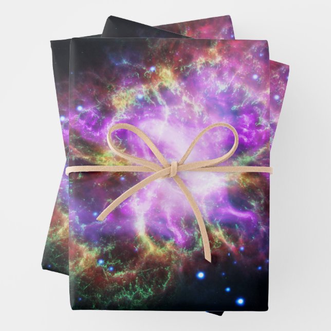 Feuille De Papier Cadeau Crabe Nebula Supernova Remnant Hubble Composite (En situation)