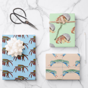 Feuille De Papier Cadeau Crabes