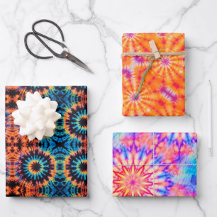Feuille De Papier Cadeau Cravate-Dye Colofull Mandala Hippie Set de 3