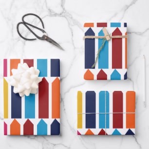 Feuille De Papier Cadeau Crayons École Enseignant Enfants Coloré Amusant