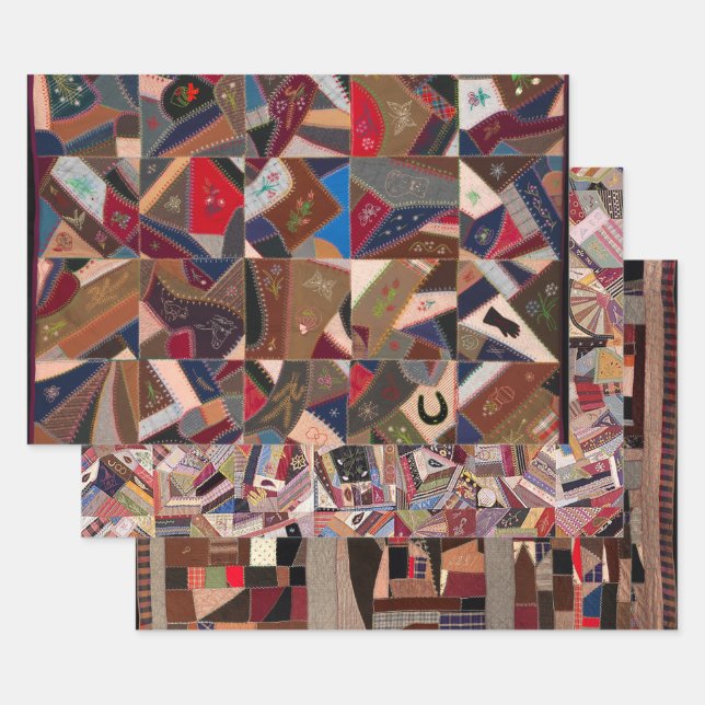 Feuille De Papier Cadeau Crazy quilt designs (Lot)