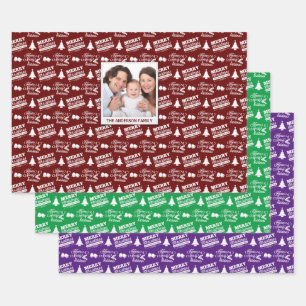 Feuille De Papier Cadeau Créer votre propre famille de photos Noël