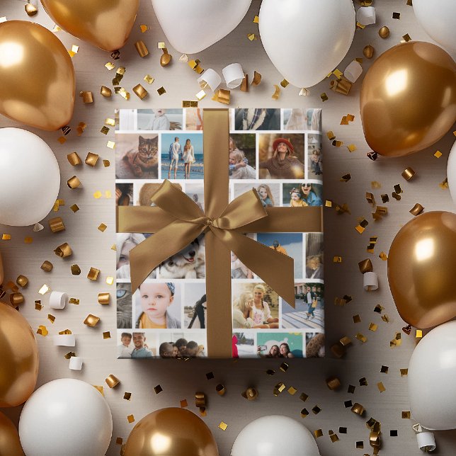 Feuille De Papier Cadeau Créez votre propre grille photo personnalisée (Créateur téléchargé)