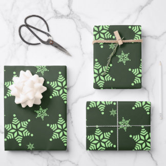 Feuille De Papier Cadeau Créez votre propre motif de flocons de neige gras