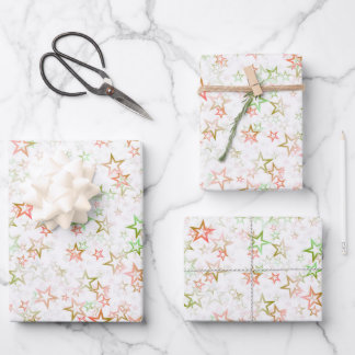 Feuille De Papier Cadeau Créez votre propre motif d'étoiles délavées simple
