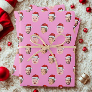 Feuille De Papier Cadeau Créez Votre Propre Visage de Chapeau de Père Noël