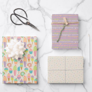 Feuille De Papier Cadeau Crème glacée Douceurs & Sprinkles Anniversaire