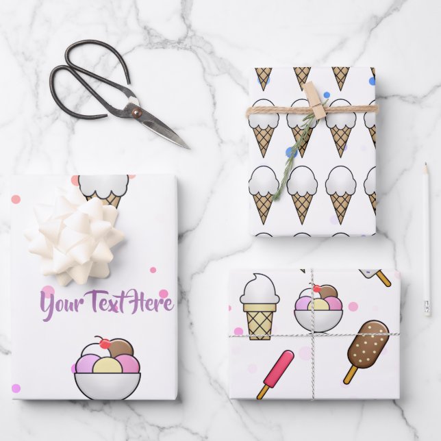 Feuille De Papier Cadeau Crème glacée Parlour Dream (Recto)
