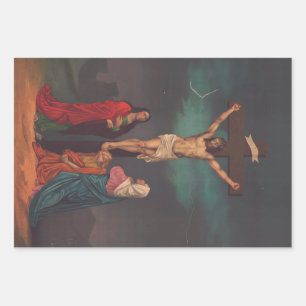 Feuille De Papier Cadeau Crucifixion de Jésus-Christ