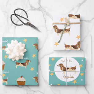 Feuille De Papier Cadeau Cuisine Amoureux des chiens Basset Hound personnal