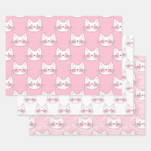 Feuille De Papier Cadeau Cuisineux comme des chats japonais