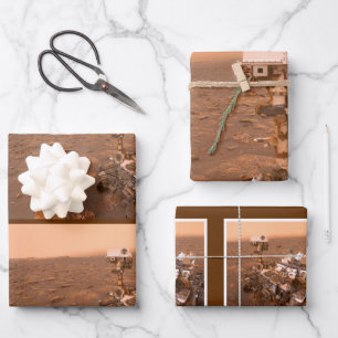 Feuille De Papier Cadeau Curiosity Rover Mars Dusty Selfie au Mont Sharp