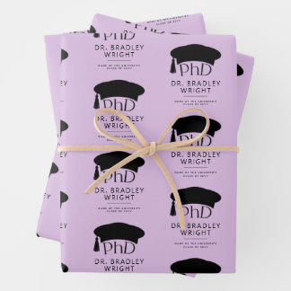 Feuille De Papier Cadeau Custom PhD Doctoral Hat Doctoral Degree Graduation