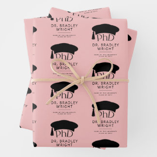 Feuille De Papier Cadeau Custom PhD Doctoral Hat Doctoral Degree Graduation