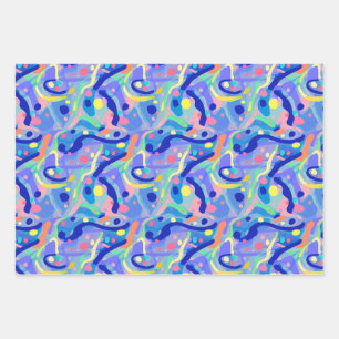 Feuille De Papier Cadeau Cute Abstrait Pastel Neon Motif répétitif