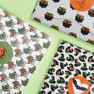 Feuille De Papier Cadeau Cute Bows Witchen Halloween Baby showers Motifs