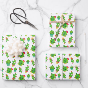 Feuille De Papier Cadeau Cute Cactus, Green Cactus, Motif Cactus