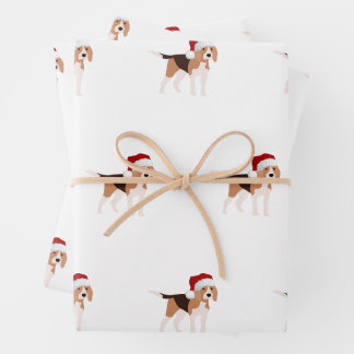 Feuille De Papier Cadeau Cute Christmas Beagle 