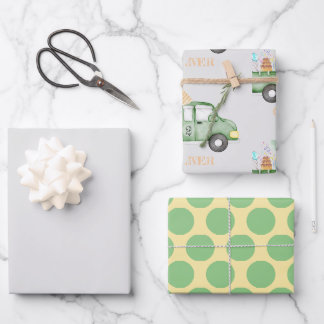 Feuille De Papier Cadeau Cute Dusky Green N'importe quel âge fête d'anniver
