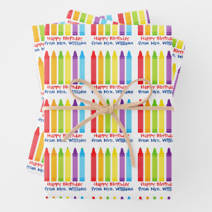 Feuille De Papier Cadeau Cute jardin d'enfants Enseignant personnalisé Cray