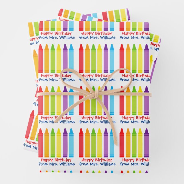 Feuille De Papier Cadeau Cute jardin d'enfants Enseignant personnalisé Cray (En situation)