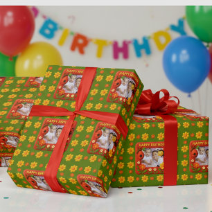 Feuille De Papier Cadeau Cute Ladybug Birthday Photo personnalisable