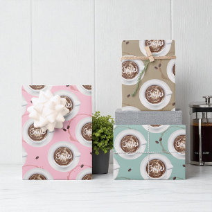 Feuille De Papier Cadeau Cute Louveur De Café   Tasses à café esthétiques
