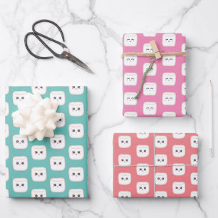Feuille De Papier Cadeau Cute Marshmallows
