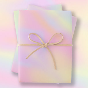 Feuille De Papier Cadeau Cute Pastel Arc-en-ciel Motif marbré