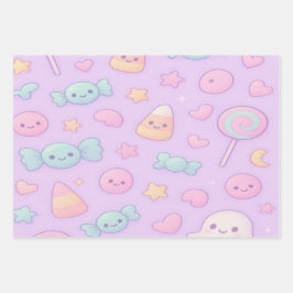 Feuille De Papier Cadeau Cute Pastel Ghost Halloween,