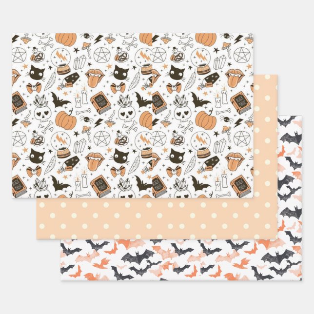 Feuille De Papier Cadeau Cute Pastel Ghost Halloween (Lot)