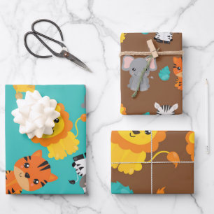 Feuille De Papier Cadeau Cute Safari