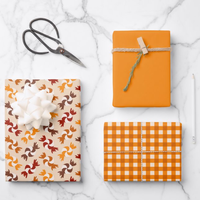 Feuille De Papier Cadeau Cute tourbillon Candies Bon thanksgiving brunâtre (Recto)