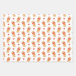 Feuille De Papier Cadeau Cute Valentine's Wrapping Paper | Teddy Bear 