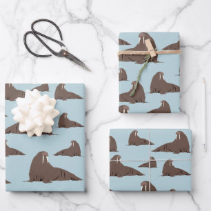 Feuille De Papier Cadeau Cute Walrus Motif