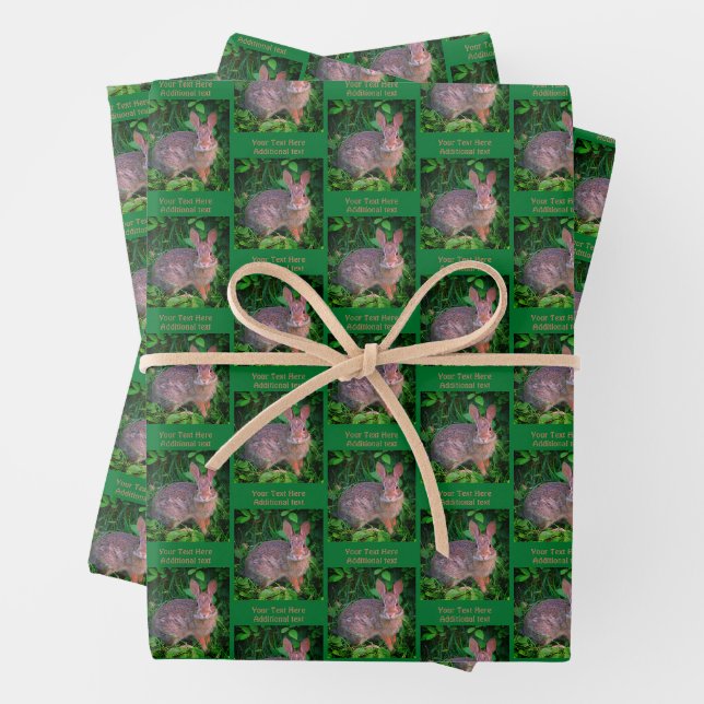 Feuille De Papier Cadeau Cute Wild Rabbit Animal Personnalisé (En situation)