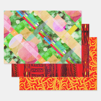Feuille De Papier Cadeau Cyber Kente ectique sur l'échantillonneur Motif Ke