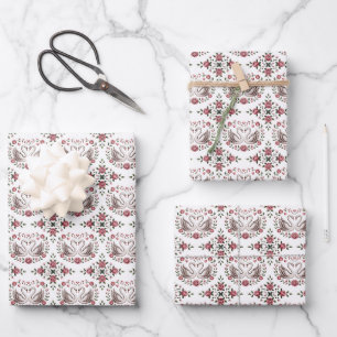 Feuille De Papier Cadeau Cygnes de mariage carrelés élégants