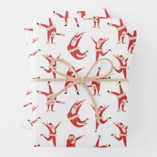 Feuille De Papier Cadeau Dabing Père Noël Fun Motif de Noël
