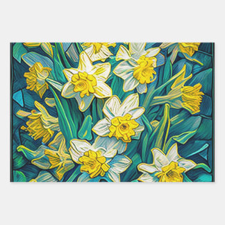Feuille De Papier Cadeau Daffodiles 2