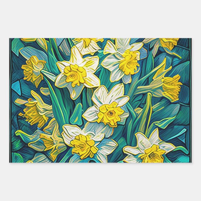 Feuille De Papier Cadeau Daffodiles 2 (Devant)