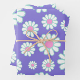 Feuille De Papier Cadeau Daisy Simple Purple