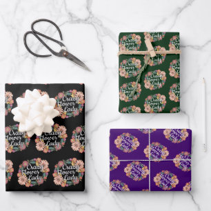Feuille De Papier Cadeau Dame des fleurs folles - Zinnia Gardener