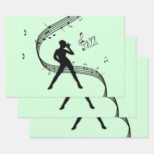 Feuille De Papier Cadeau Danse de jazz musique de menthe