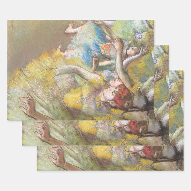 Feuille De Papier Cadeau Danseurs de ballet sur scène par Edgar Degas (Lot)