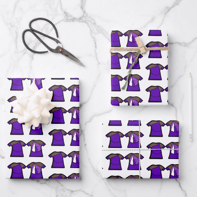 Feuille De Papier Cadeau Danseuse à étincelles violettes (Recto)