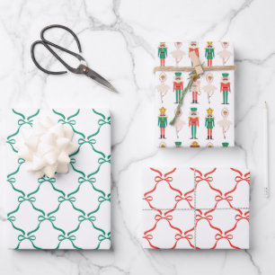 Feuille De Papier Cadeau Danseuse de Noël festive Casse-Noisette