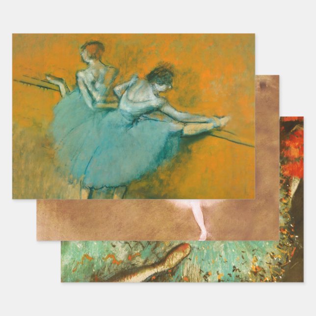 Feuille De Papier Cadeau Danseuses au Bar Ballet (Lot)