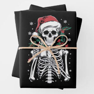 Feuille De Papier Cadeau Décès dans le squelette de Noël Café Lover cadeau